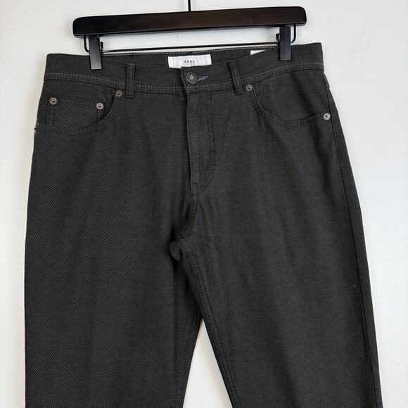 BRAX Mens Cooper Fancy Regular Pants Brown Black - Size 33x30 - Picture 2 of 13